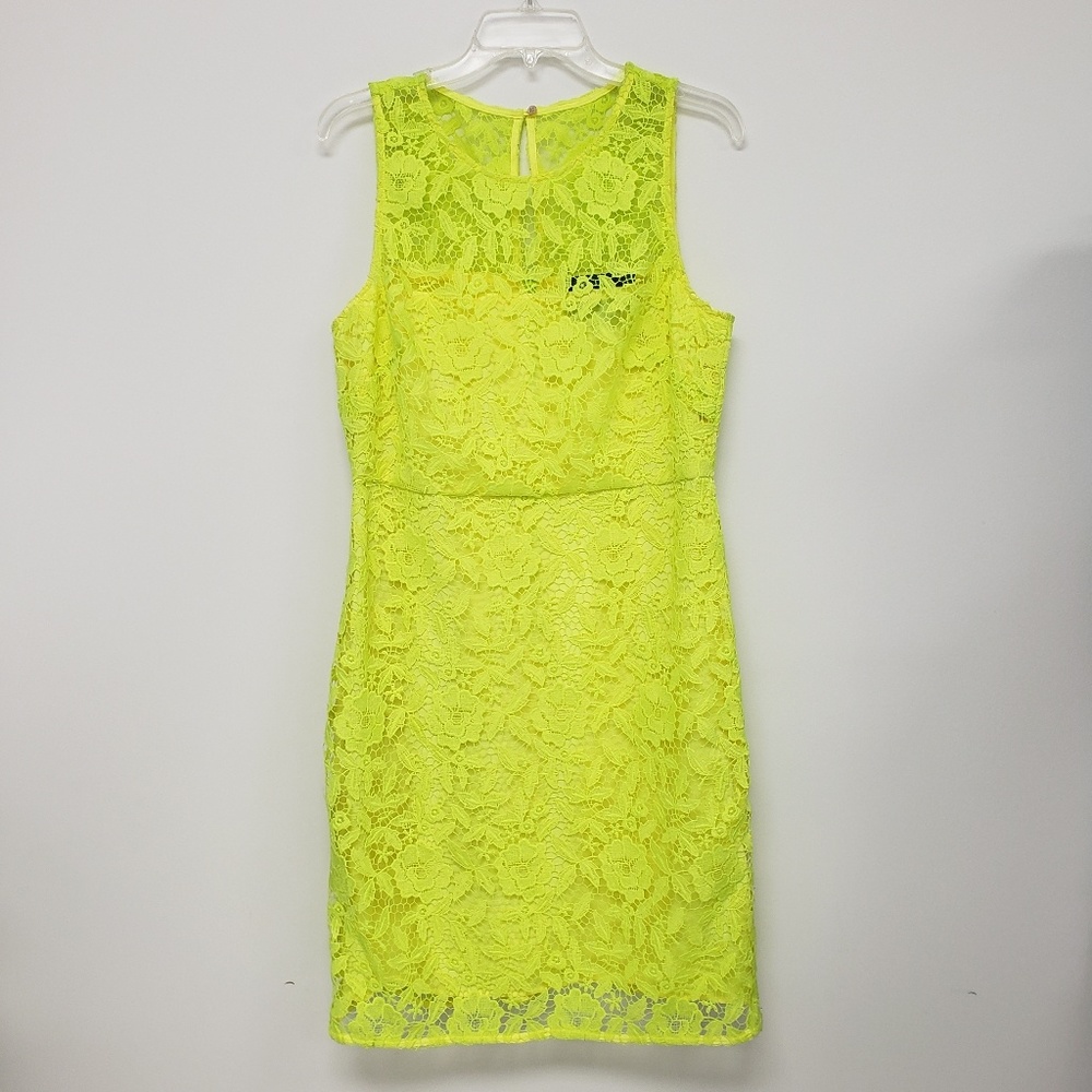 Jcrew Collection Neon Green Lace Dress, size 12